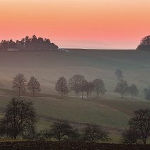 Landschaft im Abendlicht Witthoh/Hegaualb